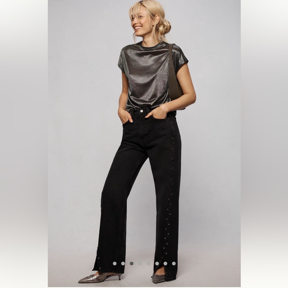 NWT By Anthropologie Silky Shimmer Tee